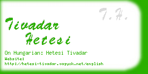 tivadar hetesi business card